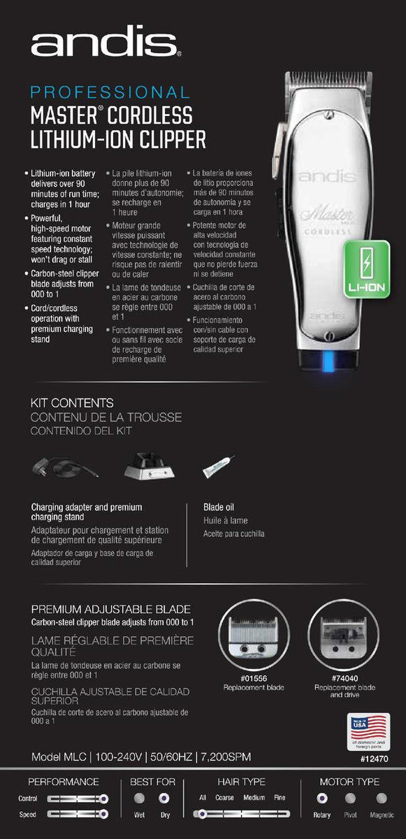 andis cordless master clipper