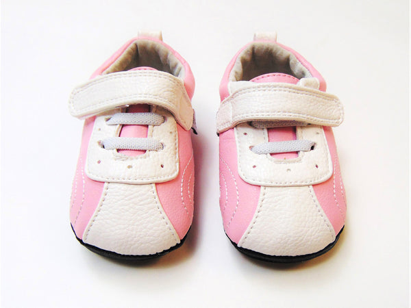 pink leather tennis shoes