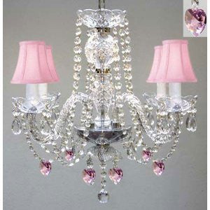 pink nursery chandelier