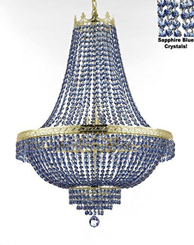 chandelier with blue crystals