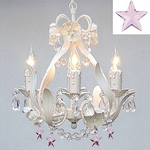 pink nursery chandelier