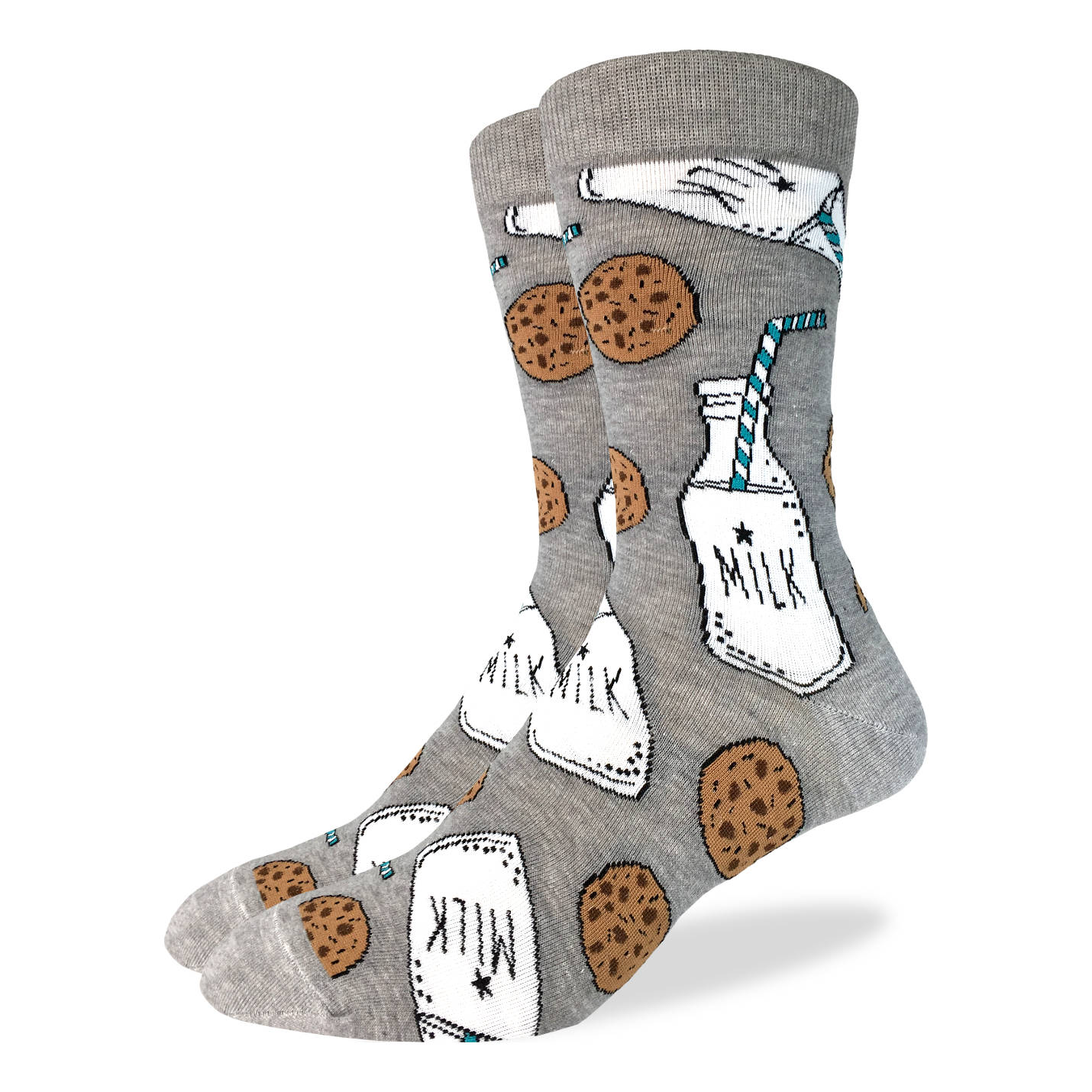 Men's King Size Milk & Cookies Socks - Good Luck Sock Men's King Size Milk & Cookies Socks - Good Luck Sock