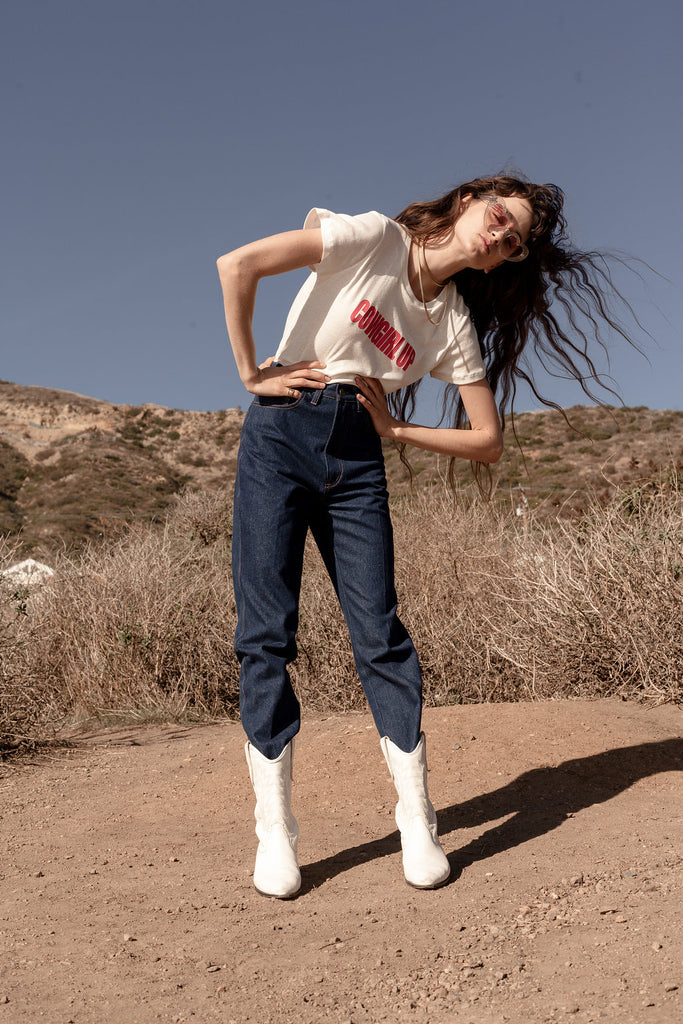 (Iona wears the Cowgirl Up Tee with the Cowboy Pants