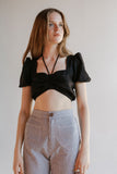 Kayla Blouse - Black Linen