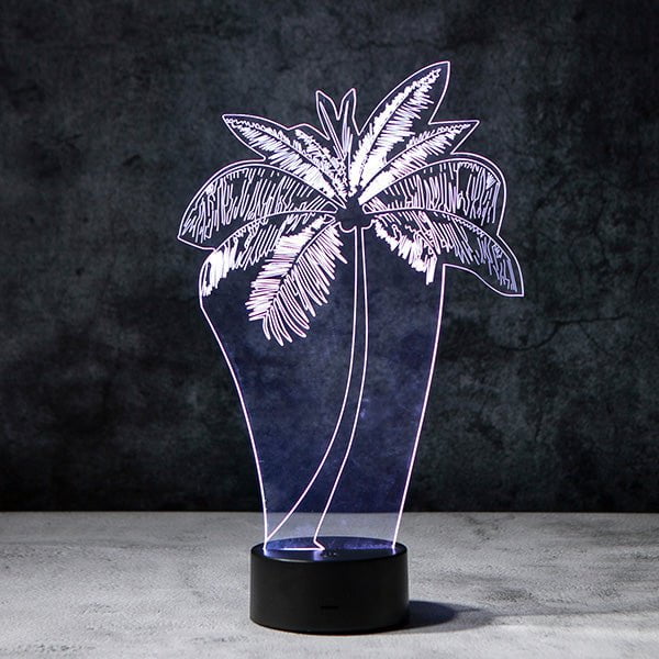 glass with light up palm tree