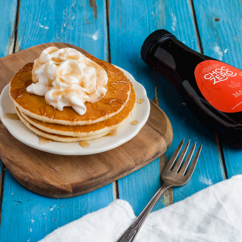 Pancakes with ChocZero syrup