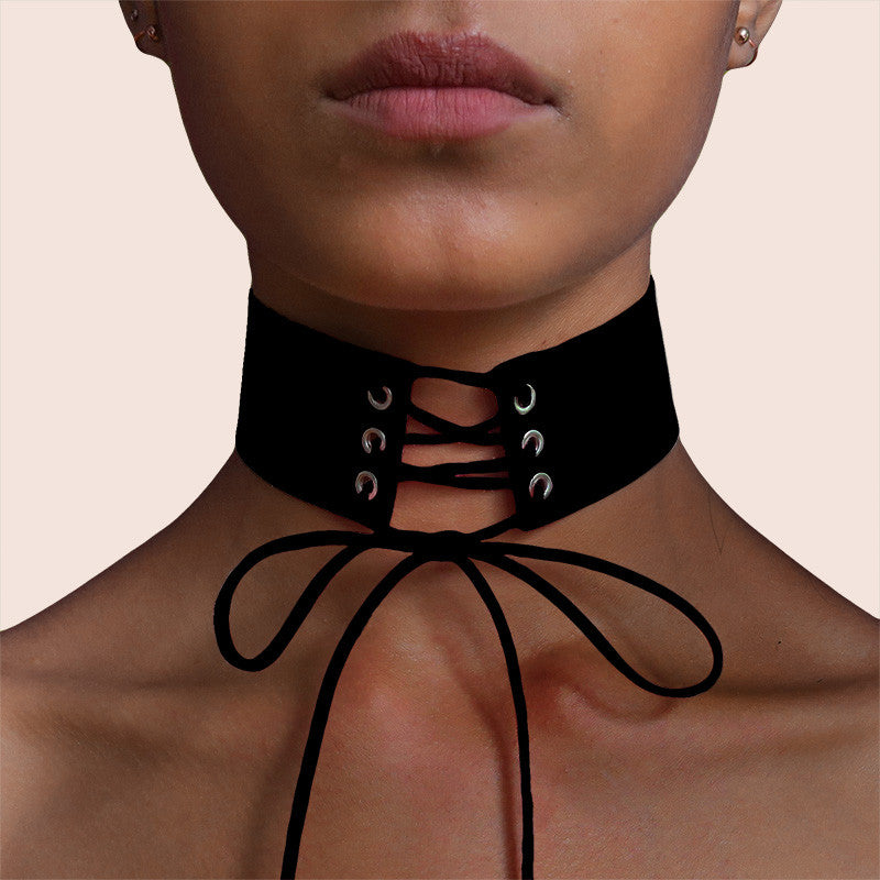 leather lace choker