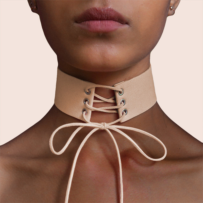 lace up choker necklace
