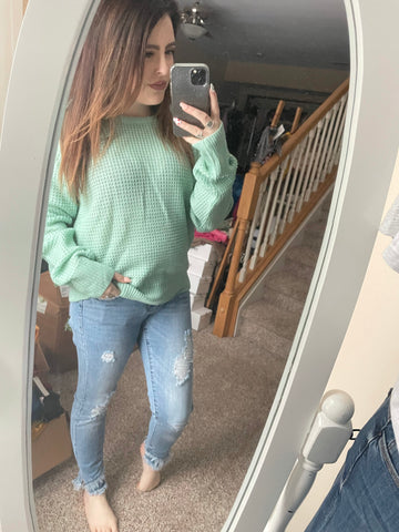 Leia Waffle Knit Criss Cross Back Sweater