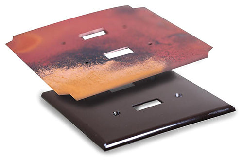 All Copper Venture wallplates feature real copper metal wrapped around an unbreakable vinyl wallplate.