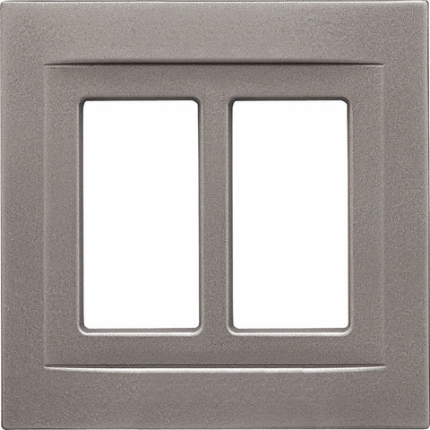 Brushed Nickel Cast Metal Magnetic - 2 Rocker Wallplate