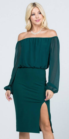Cold-Shoulder Long Sleeved Casual Dress Charcoal