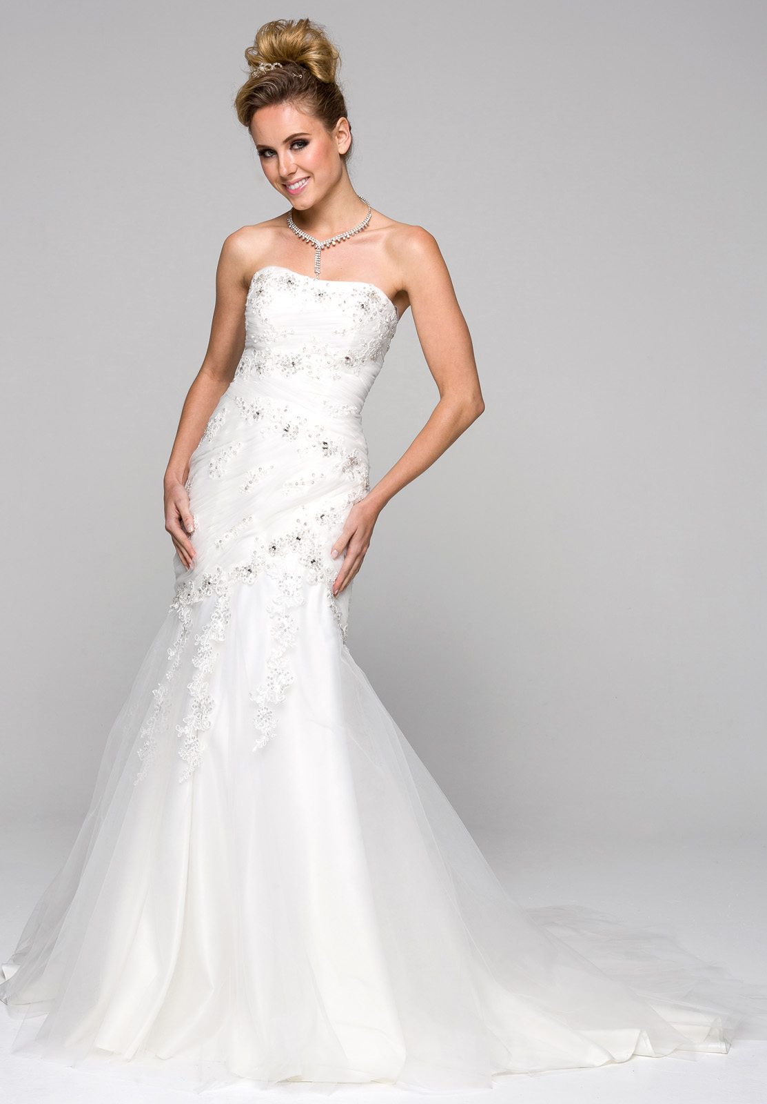 strapless trumpet wedding dress