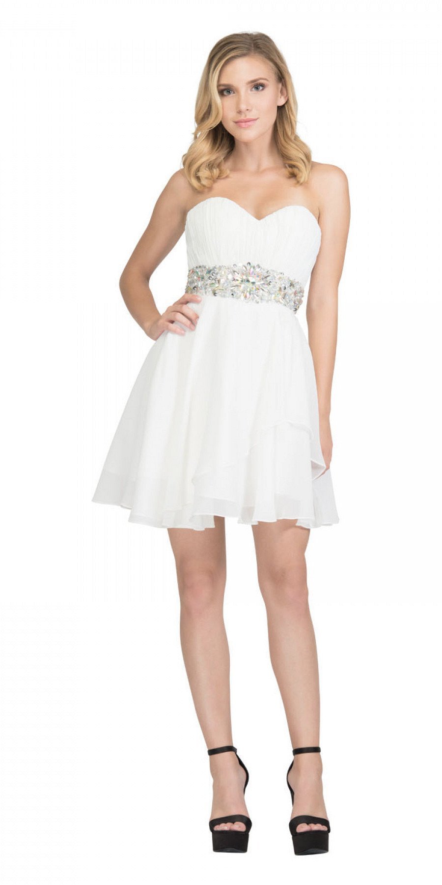 semi formal dresses white