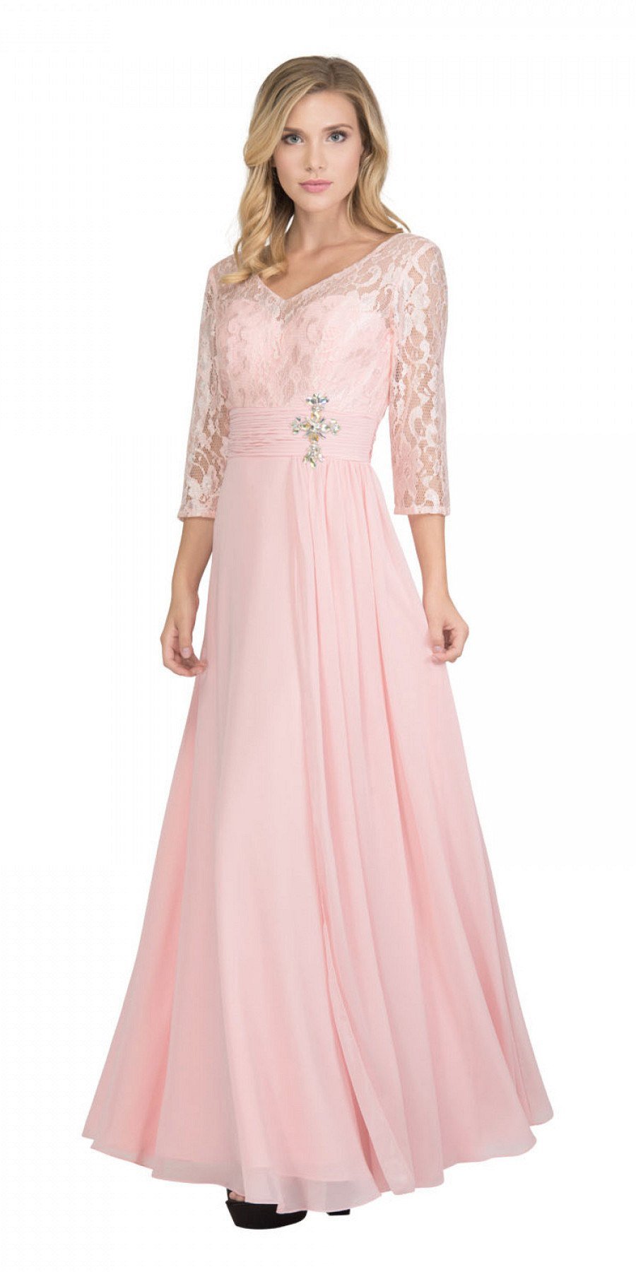 blush mid length dresses