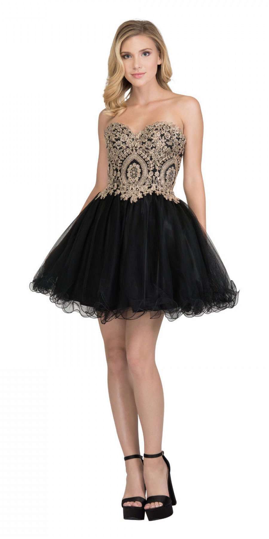 gold and black homecoming dress