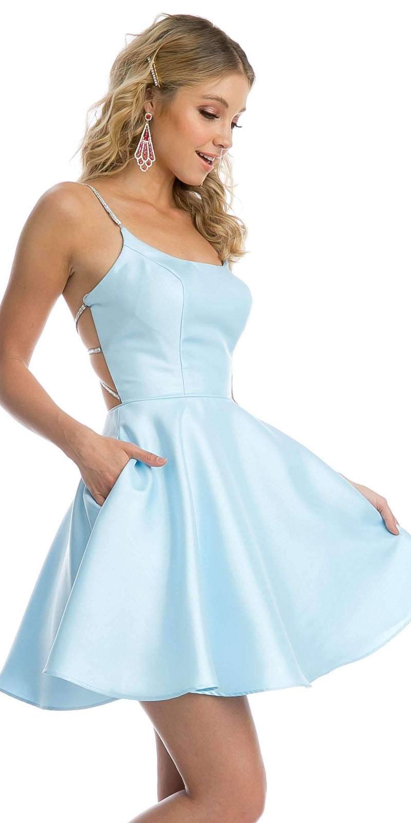 ice blue cocktail dress