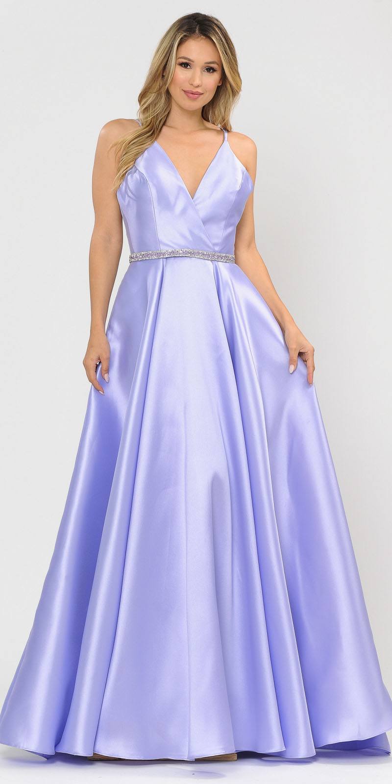 lilac silk prom dress