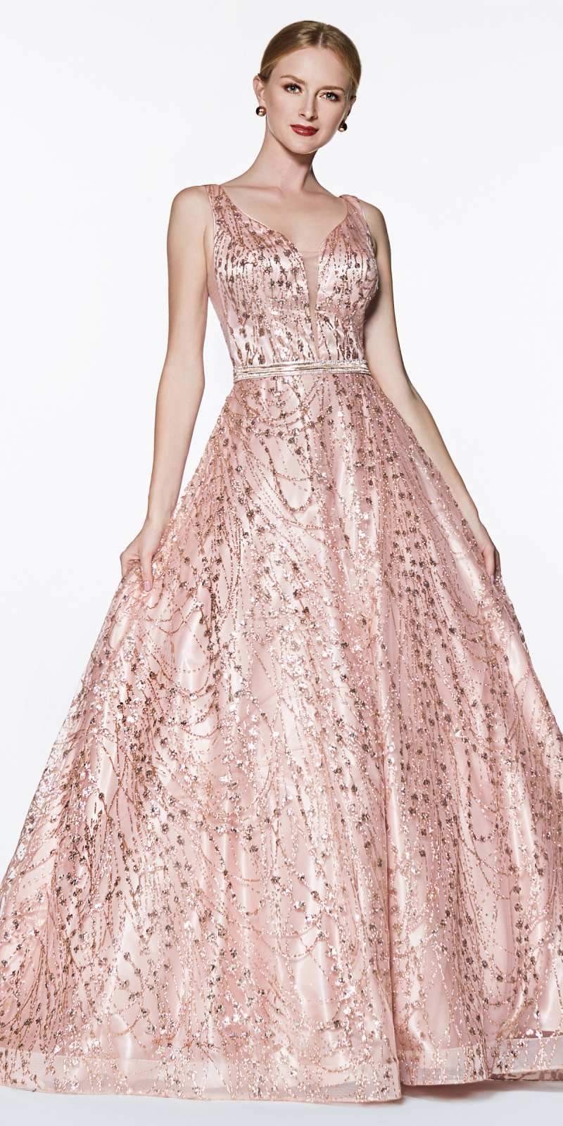 rose gold formal gown