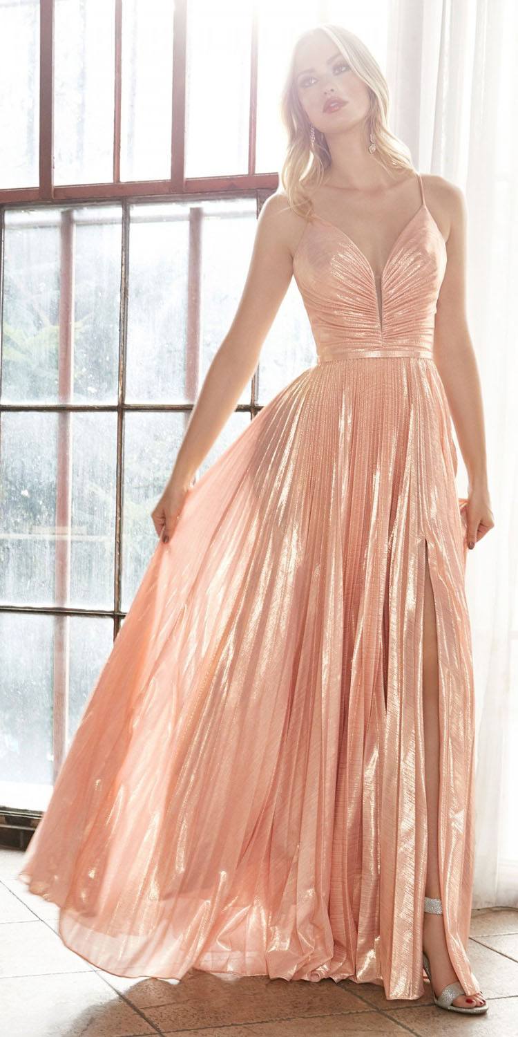 metallic dress rose gold