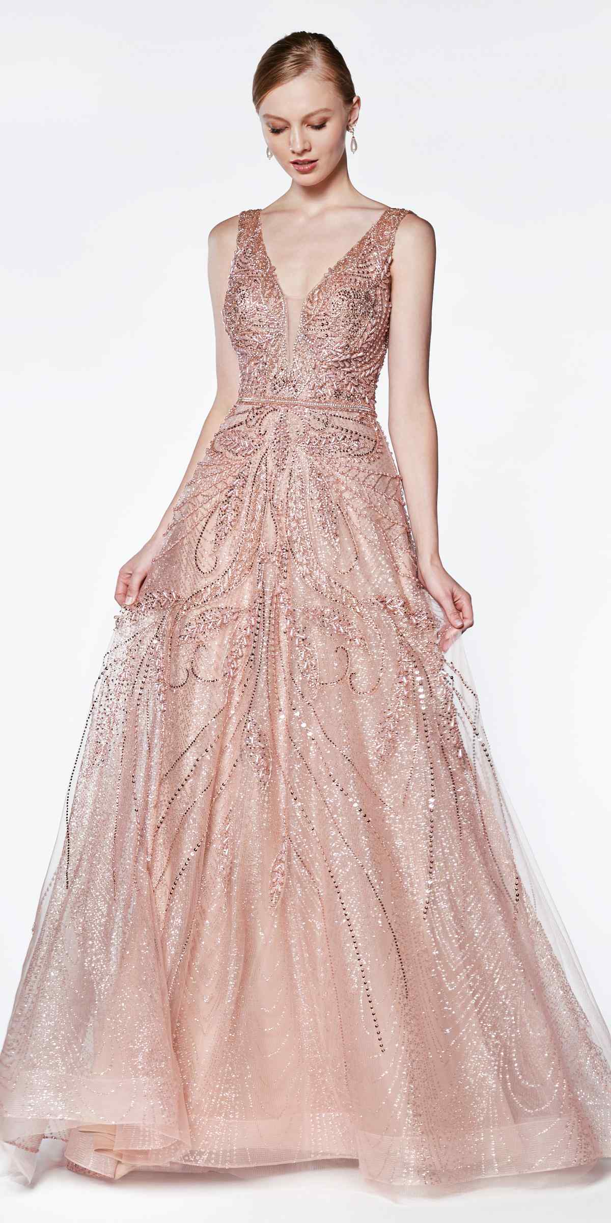 rose pink and gold dress