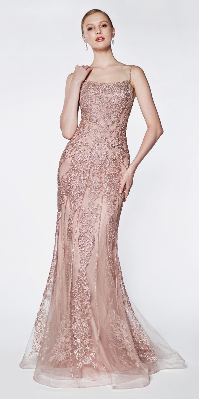 beaded rose gold dress