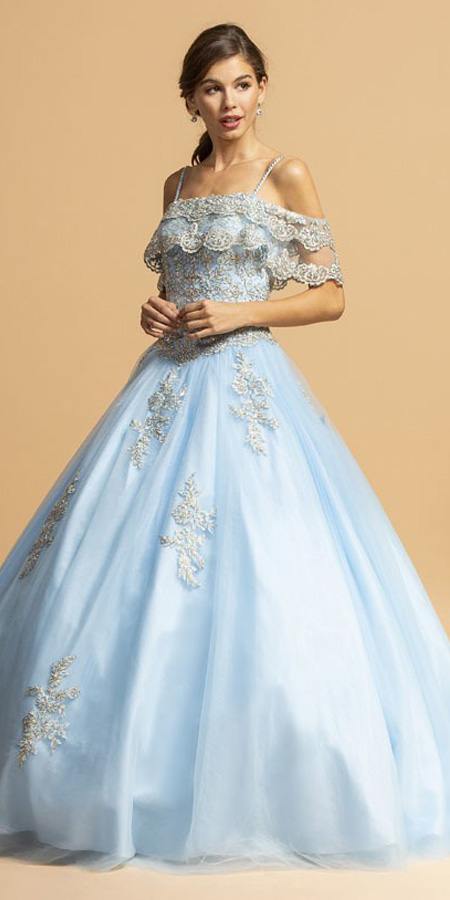 sky blue quinceanera dresses