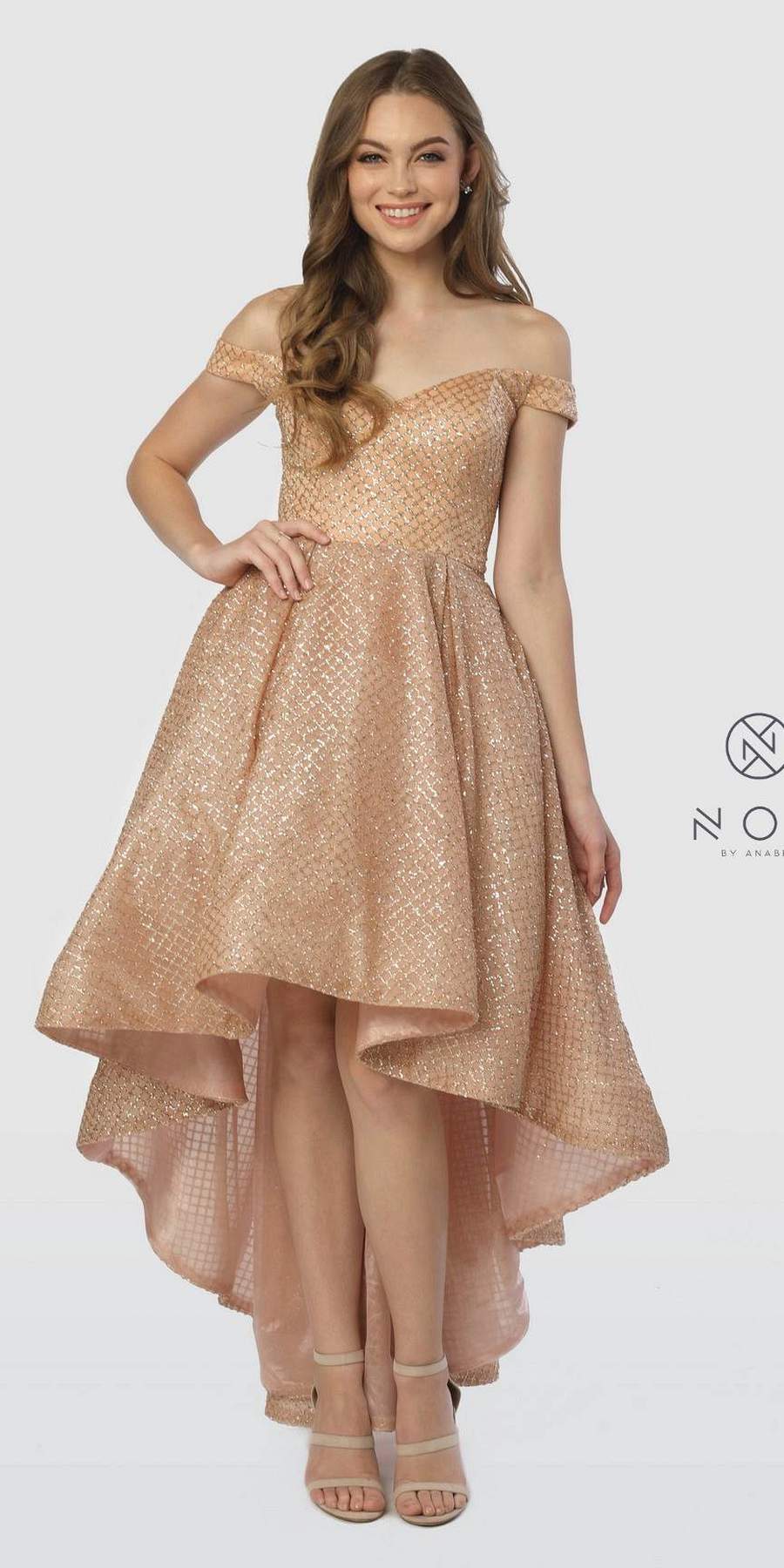 high low gold prom dresses