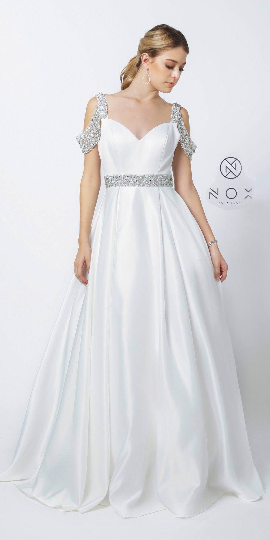 cold shoulder bridal gowns