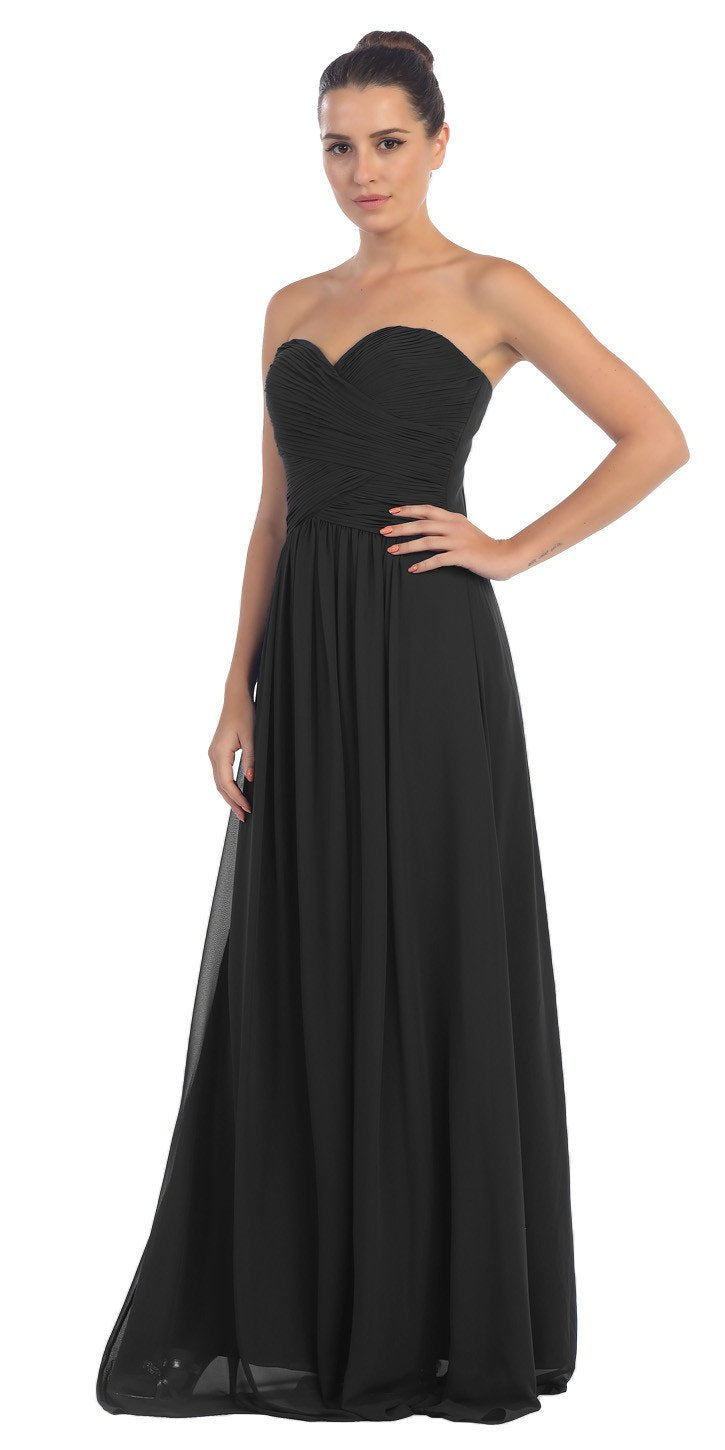 black flowy bridesmaid dresses