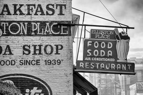 Vintage Soda Shop Sign - Nashville Black and White Photograph by Keith Dotson. Buy this photograph.