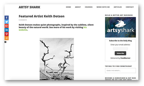 Keith Dotson featured artist on Artsy Shark