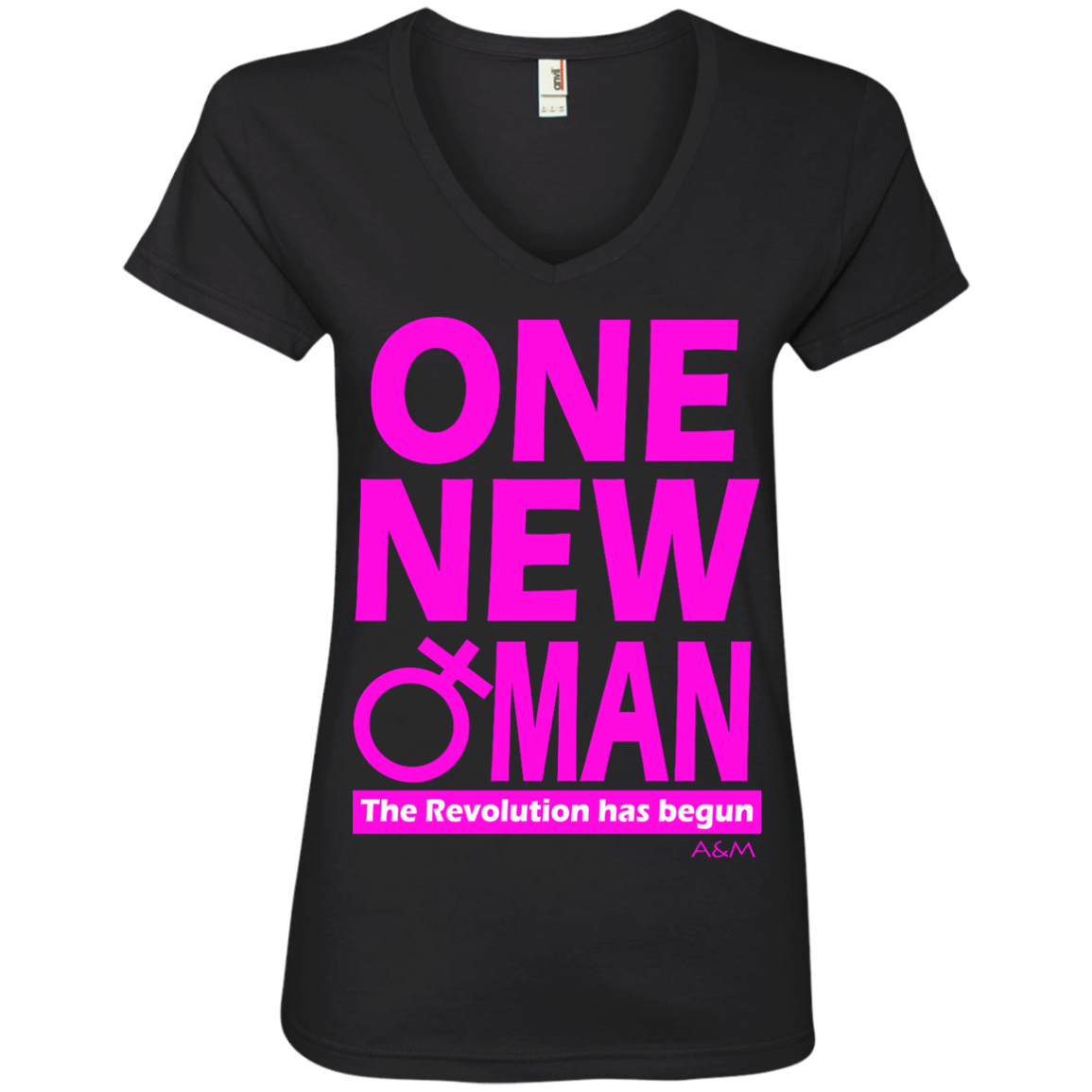 ONE NEW WOMAN! Ladies' V-Neck Tee