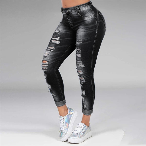 ripped black denim jeans womens