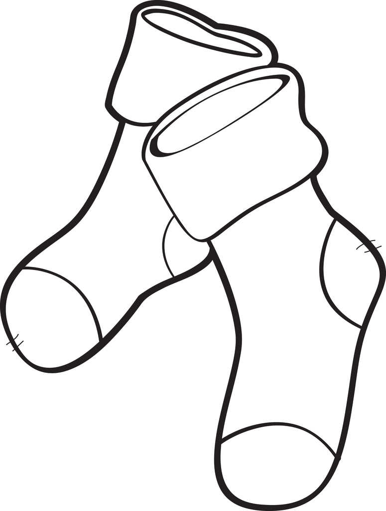 socks coloring pages for kids to print template