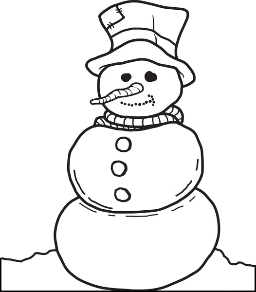 FREE Printable Snowman Coloring Page for Kids #1 – SupplyMe