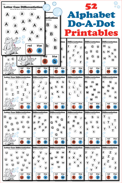 52 Alphabet Do-A-Dot Printables For Letter Case Differentiation – SupplyMe