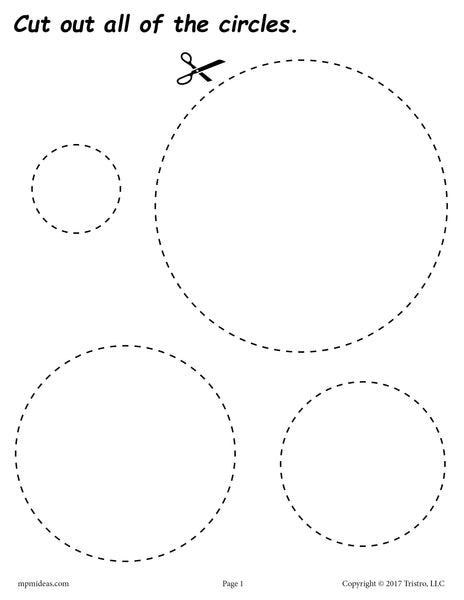 Free Circles Cutting Worksheet Circles Tracing And Coloring Page Supplyme