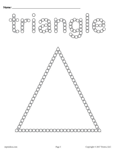 Triangle Q-Tip Painting Printable - Triangle Worksheet & Coloring Page