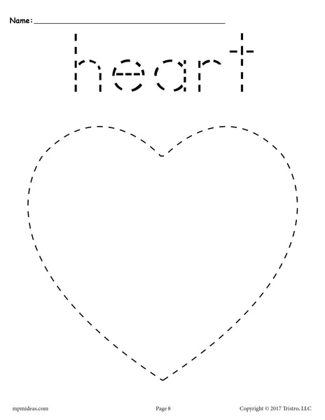 Heart Tracing Worksheet - Printable Tracing Shapes Worksheets – SupplyMe