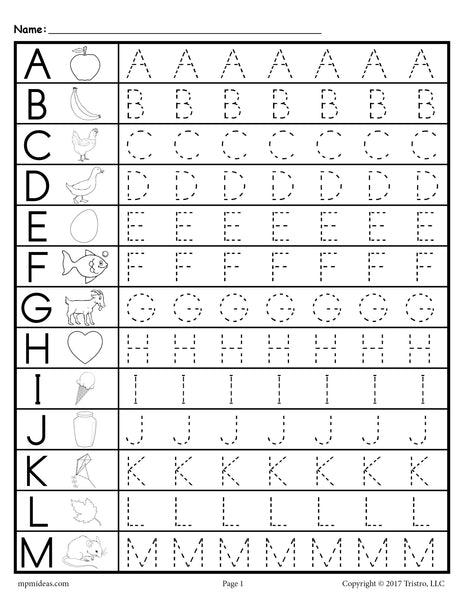 FREE Uppercase Alphabet Letter Tracing Worksheets! – SupplyMe