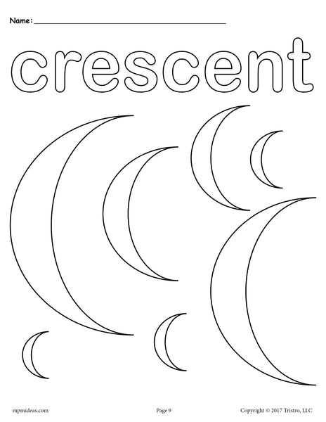 Crescents Coloring Page - Crescent Shape Worksheet – SupplyMe