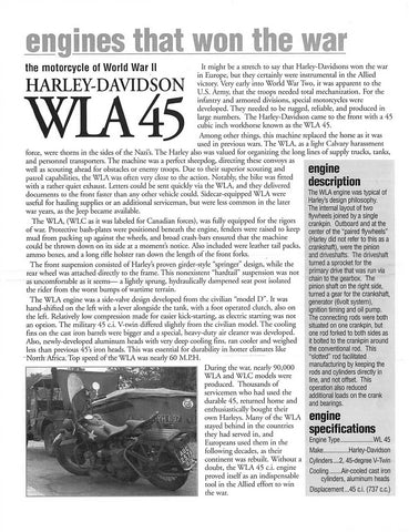 Engines That Won The War - Harley-Davidson WLA45