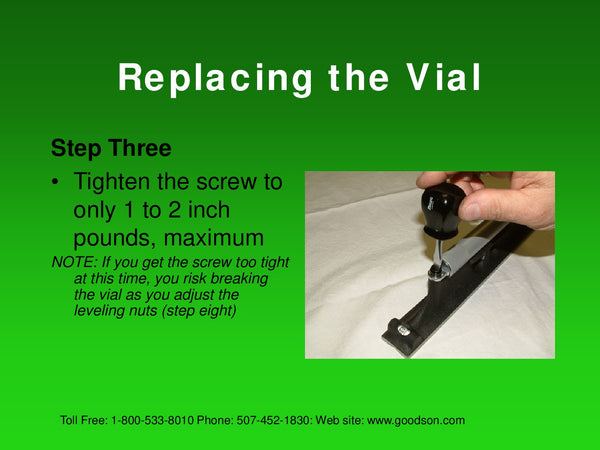 Maintaining Your Machinists Level : Replacing the Vial - 5