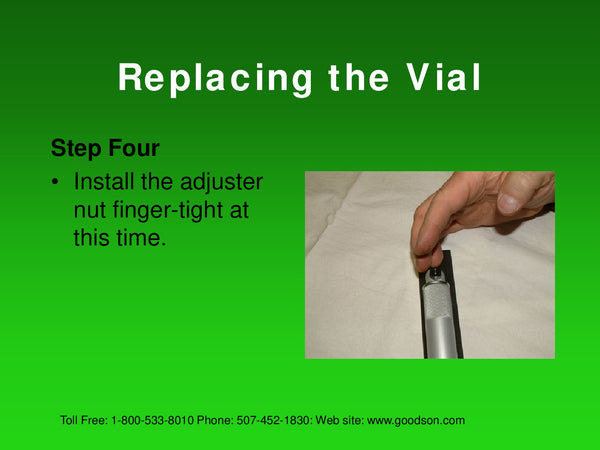 Maintaining Your Machinists Level : Replacing the Vial - 6