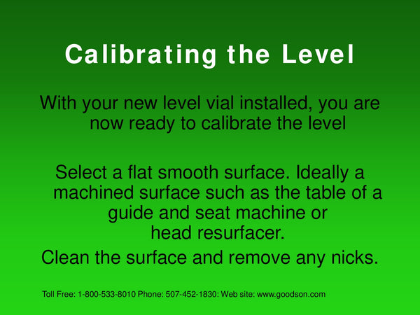Maintaining Your Machinists Level : Calibrating the Level