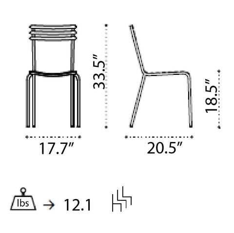 Ethimo Flower Dining Chair technical diagram