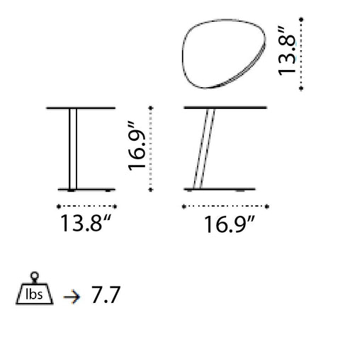 Ethimo Smart Side Table technical diagram