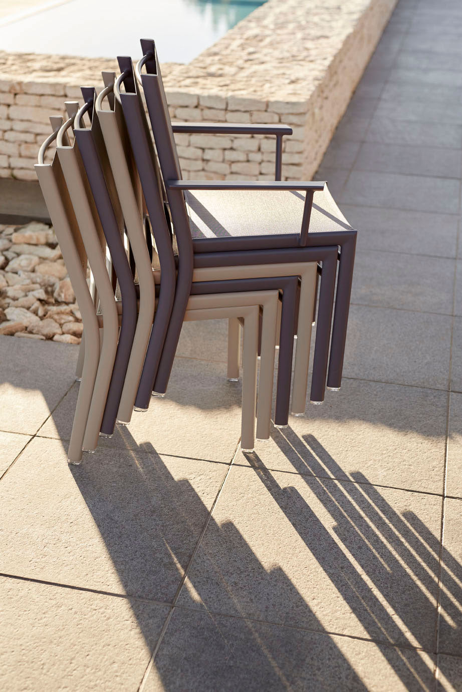 Fermob Costa Stacking Chairs in Nutmeg & Plum