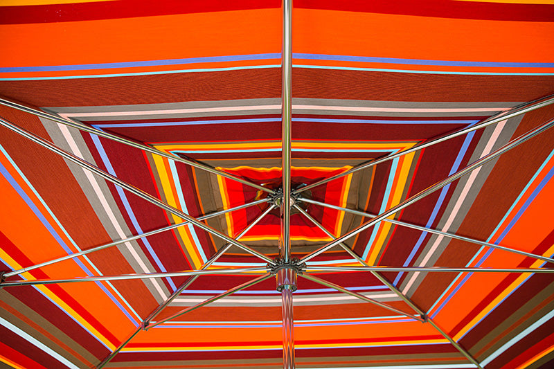 Striped patio umbrella